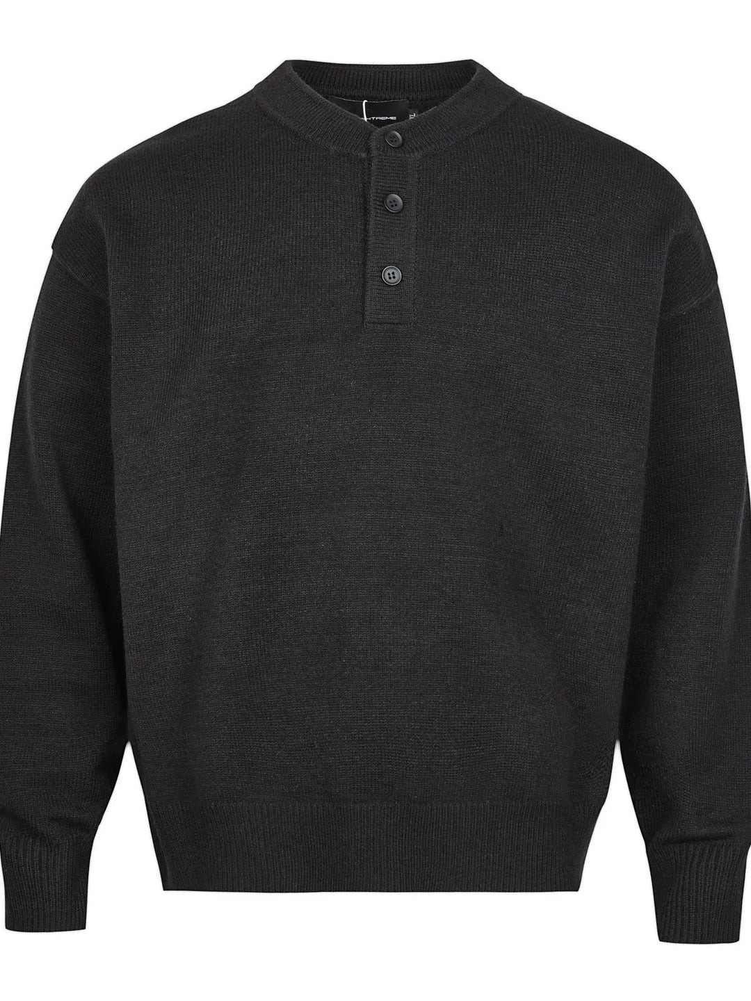 Men's Button Detail Drop Shoulder Sweater