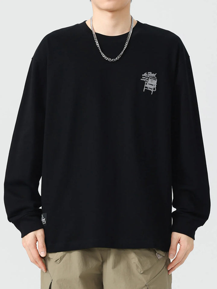 Men's Plus Size Round Neck Long Sleeve T-Shirt