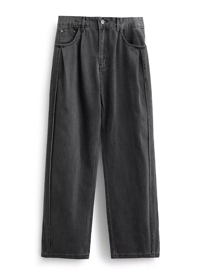 Men's Washed Relaxed Fit Wide Leg Jeans