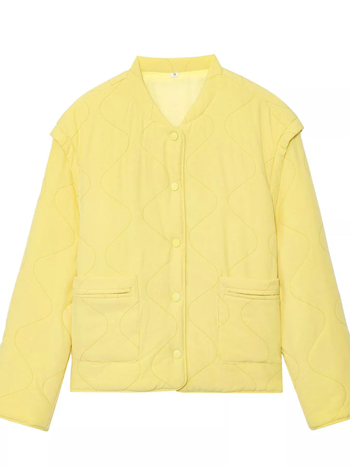 Quilted Lightweight Snap Down Puffer Jacket
