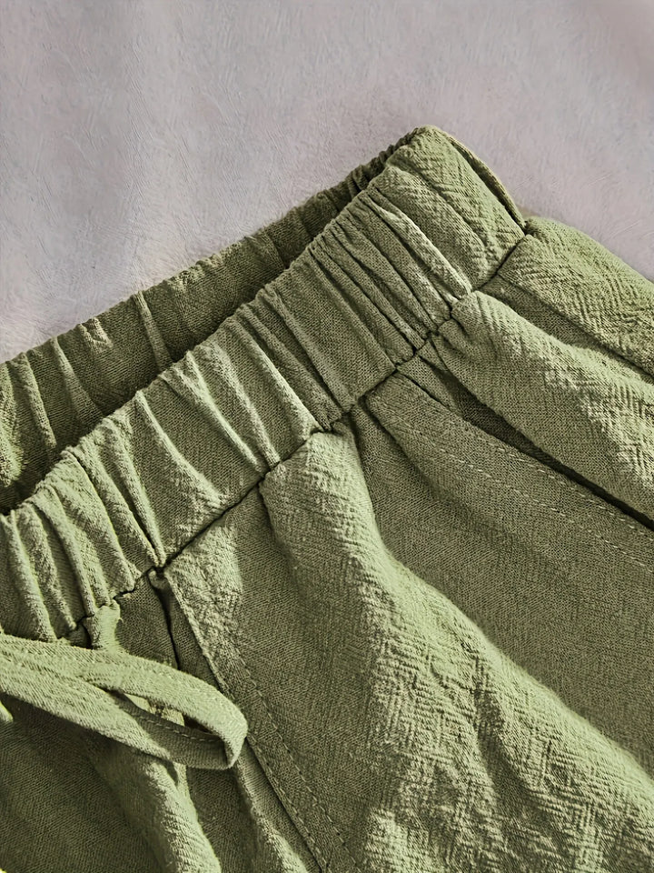 Elastic Waist Shorts with Pockets