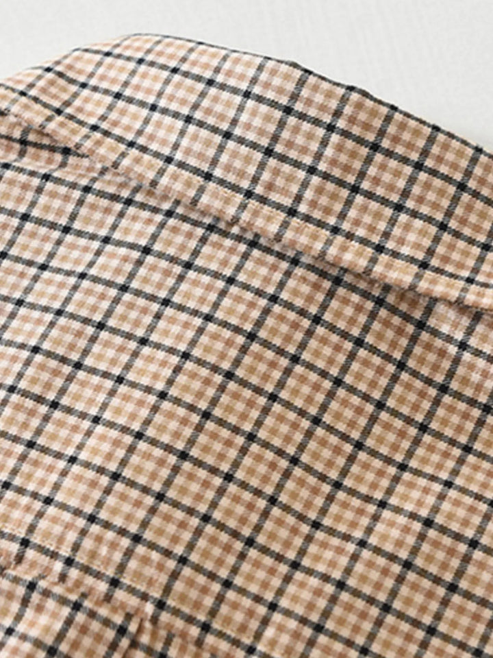 Men's Plus Size Plaid Button Up Short Sleeve Shirt
