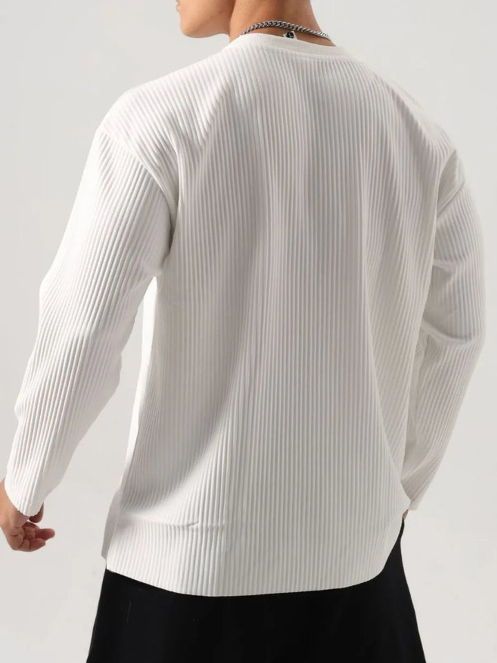 Men's Plus Size Notched Long Sleeve Top
