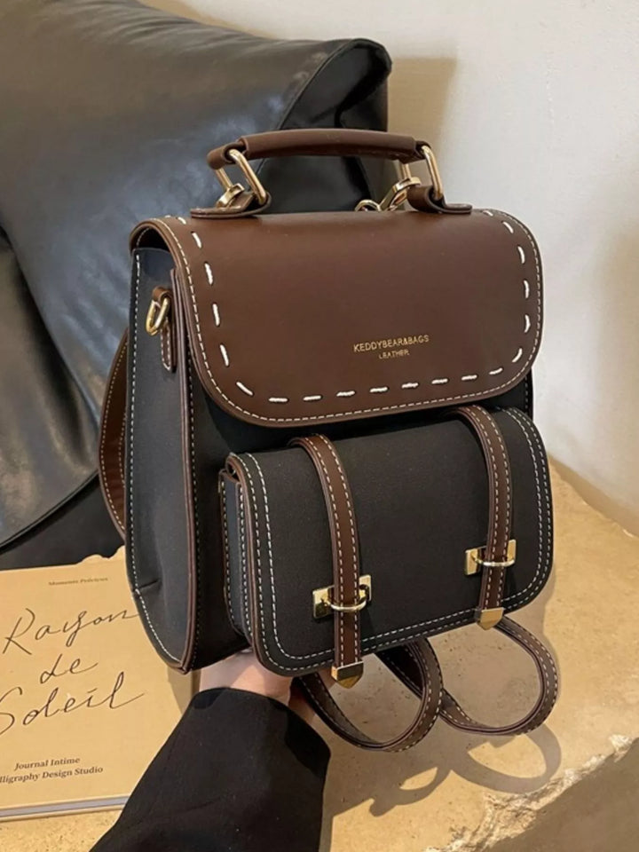 Vintage Style Leather Backpack Bag