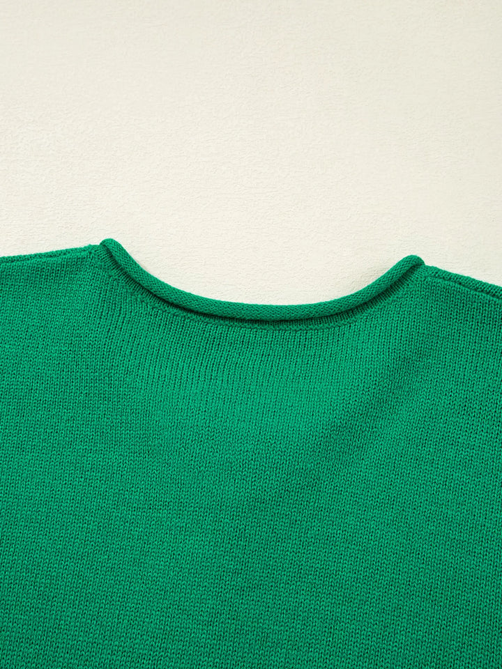 Solid Color Knit Button Drop Shoulder Sweater Cardigan