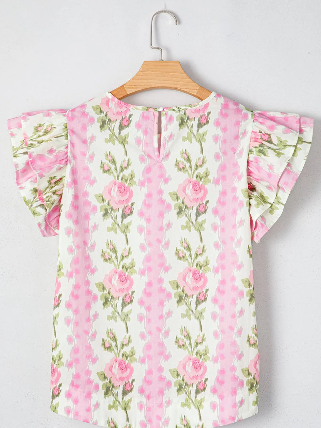 Floral Print Ruffled Sleeve Blouse