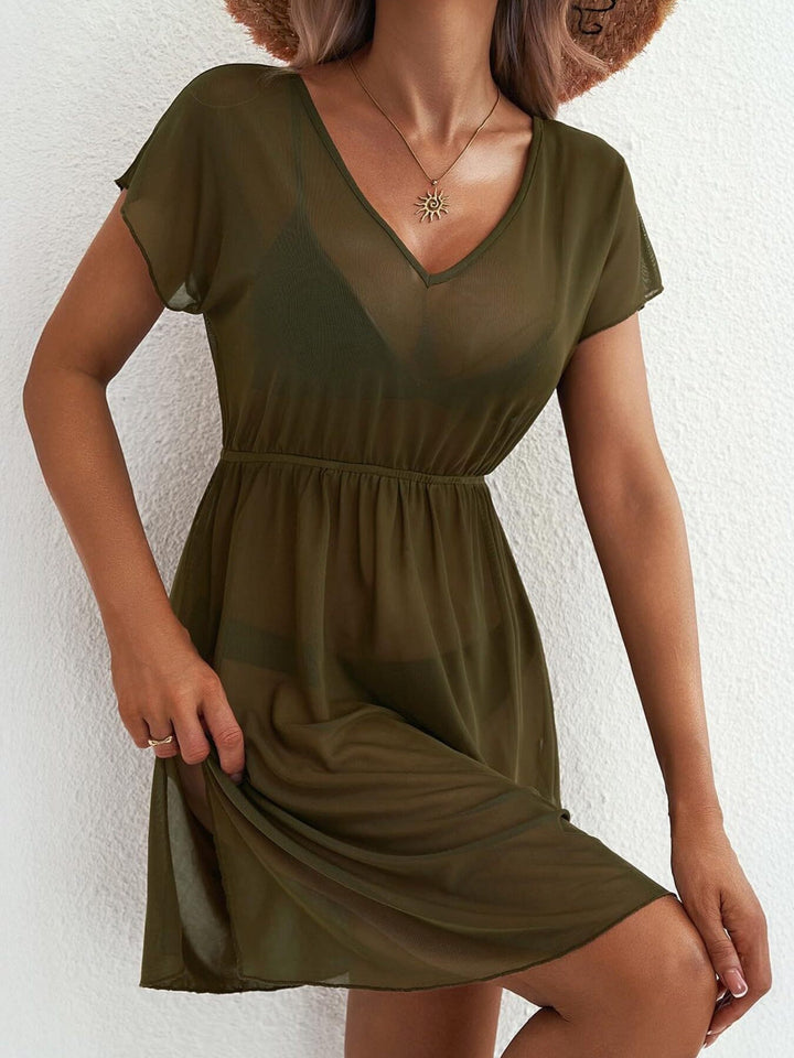 Printed Short Sleeve Mini Dress