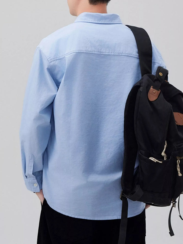 Men's Plus Size Button Up Long Sleeve Shirt