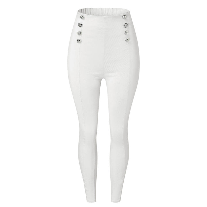 Womens Casual High-Waisted Pants With European And American Patchwork