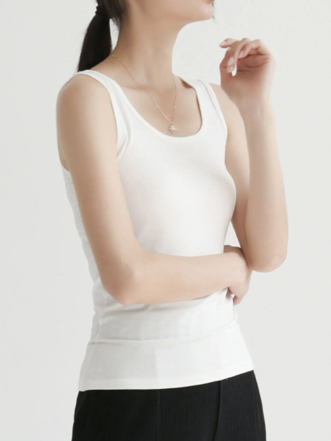 Scoop Neck Wide Strap Tank