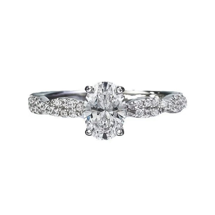 1 Carat Moissanite 925 Sterling Silver Oval Ring