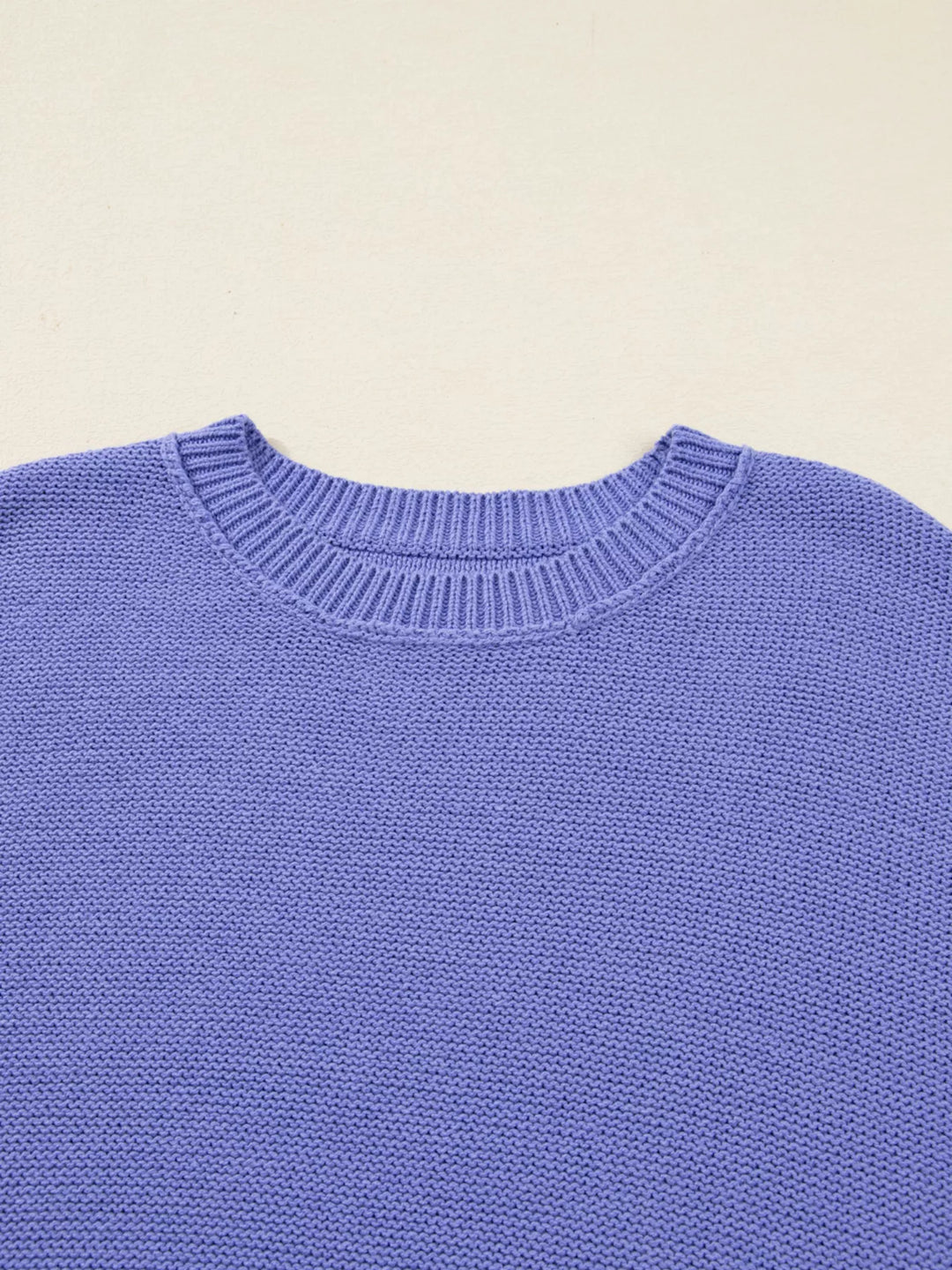 Plus Size Striped Trim Drop Shoulder Knit Loose Sweater
