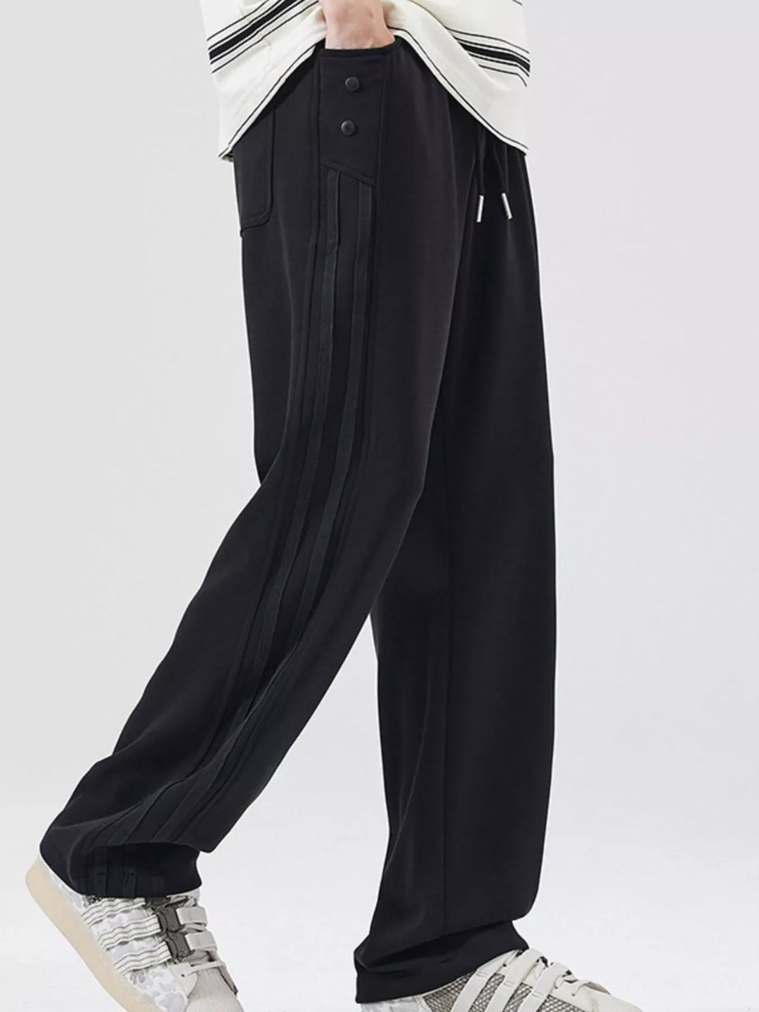 Men's Full Size Drawstring Wide Leg Casual Pants Plus Size