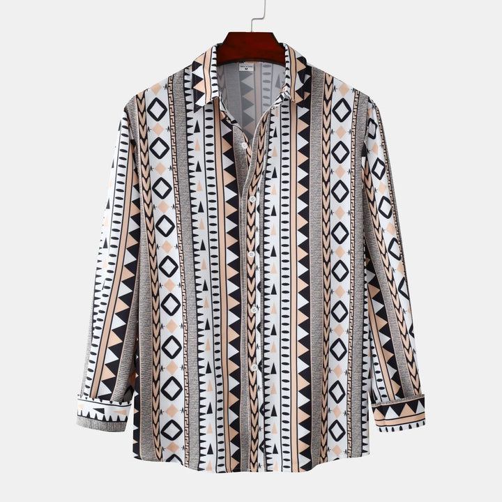 Men's Geometric Print Long Sleeve Shirt