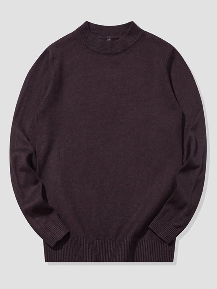 Men's Plus Size Ribbed Hem Long Sleeve Sweater