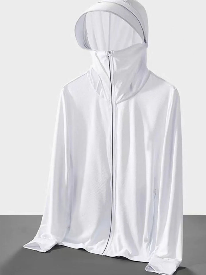 Men's Plus Size Hooded Performance Jacket with Face Shield