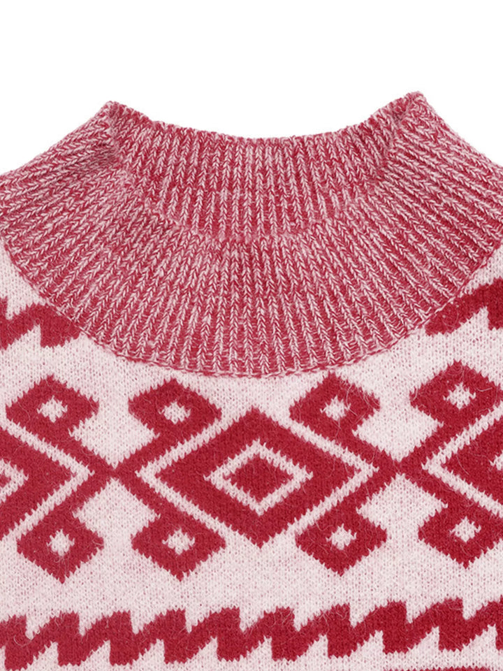 CHEERS Round Neck Long Sleeve Christmas Sweater