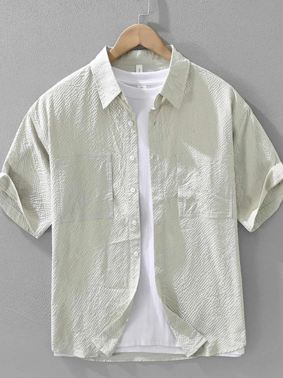 Men's Plus Size Button Up Short Sleeve Shirt