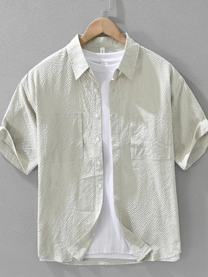 Men's Plus Size Button Up Short Sleeve Shirt