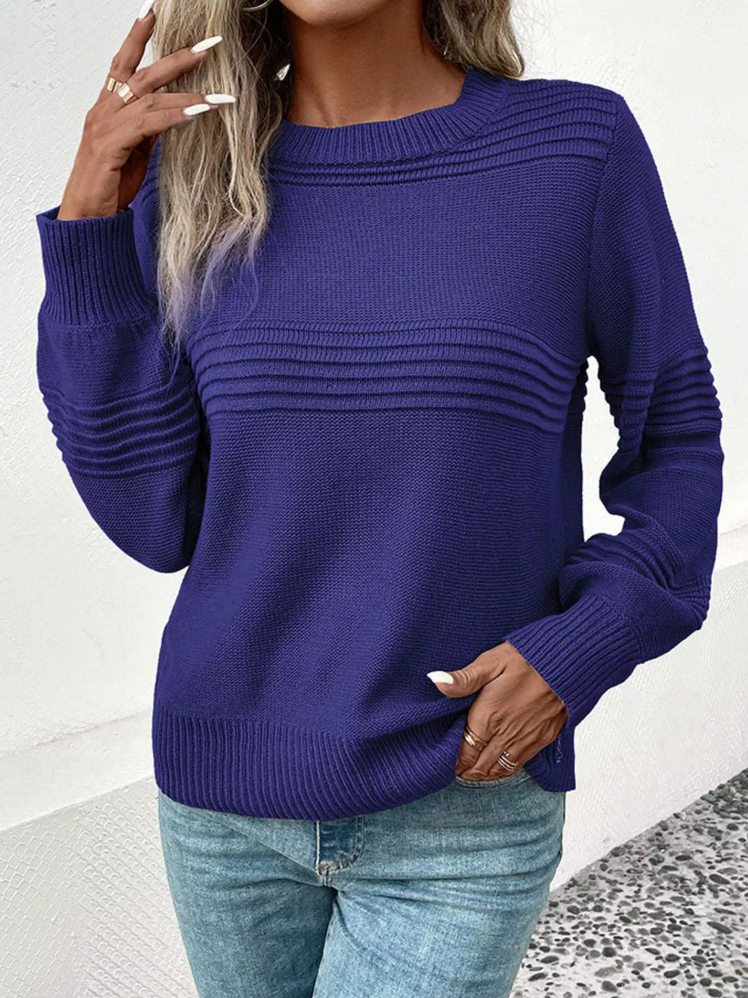 Round Neck Long Sleeve Sweater