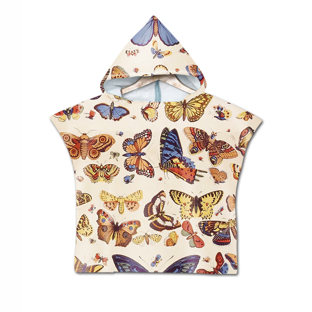 Embroidery 2-Day Delivery Embroidery Animal Digital Print Beach Towel Kids Children Hooded Bath Towel Microfiber
