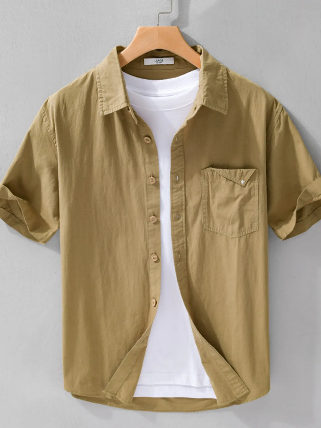 Men's Plus Size Button Up Short Sleeve Shirt