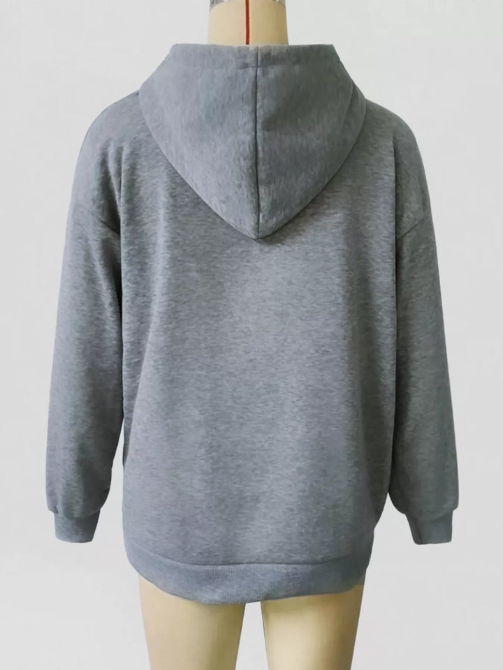 Kangaroo Pocket Drawstring Hoodie