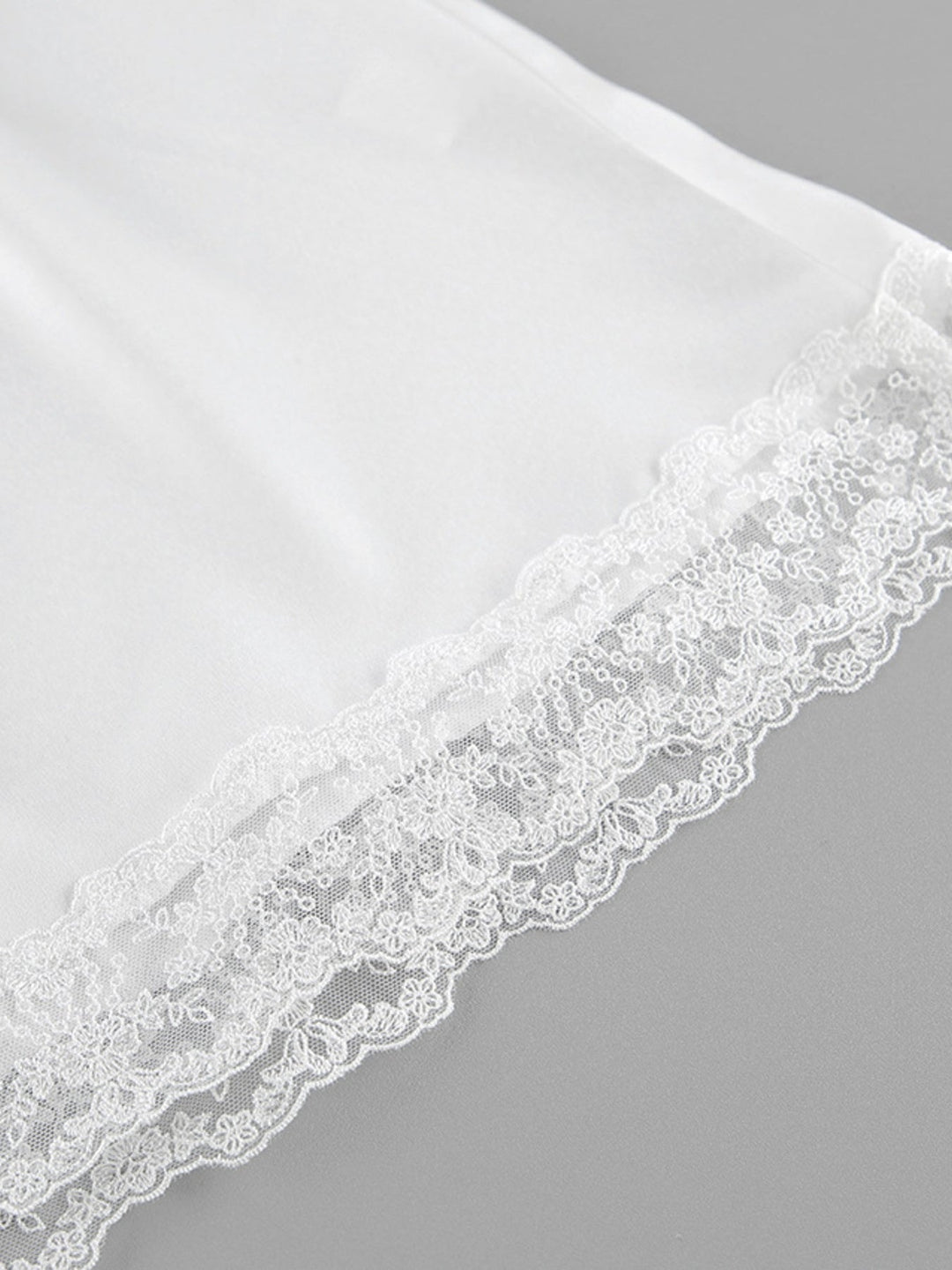 Lace Trimmed Top and Skirt Two-Piece Set