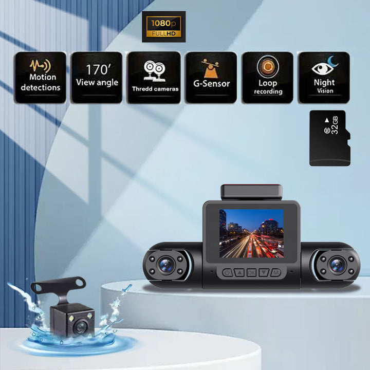 1080P High-definition Driving Recorder With Four Lenses, High-definition Night Vision, Front, Back, Left, Right Recording