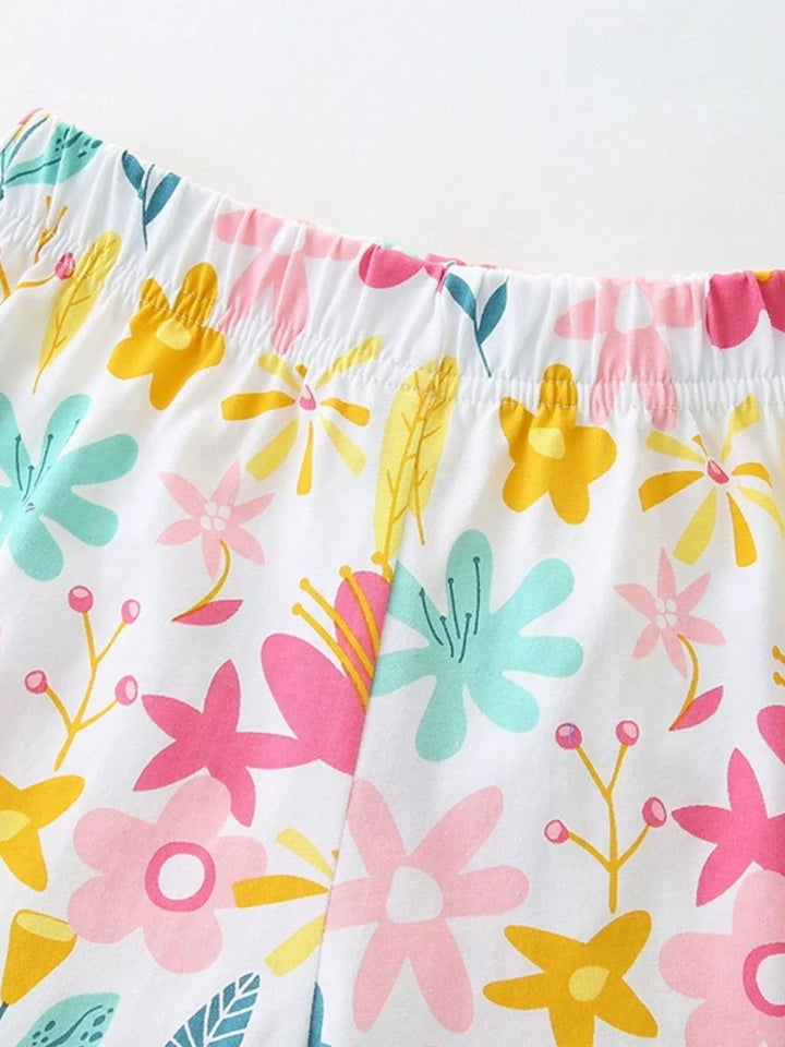 Children's Fox Tank and Floral Shorts Set