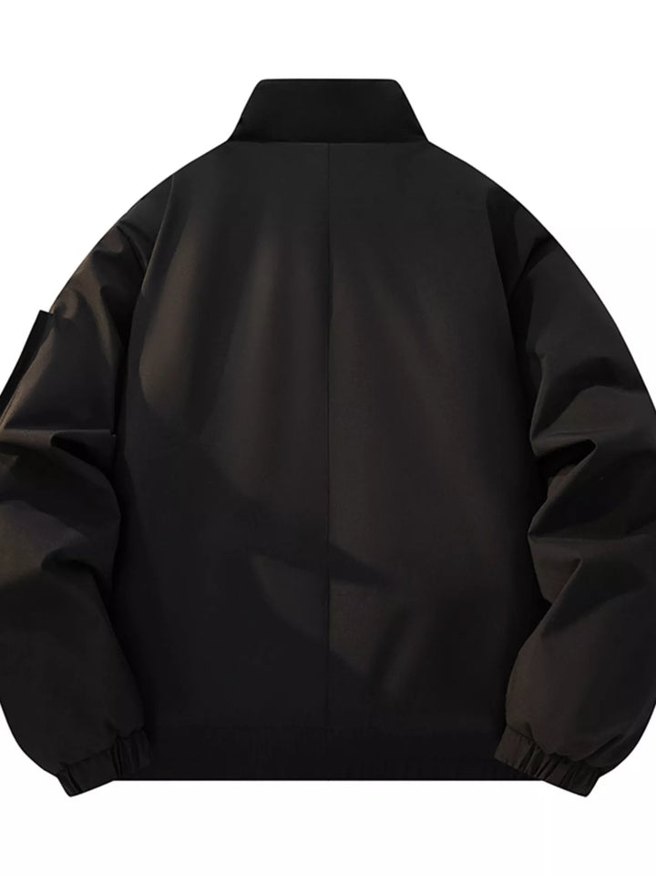 Men's Plus Size Casual Stand Collar Lightweight Bomber Jacket