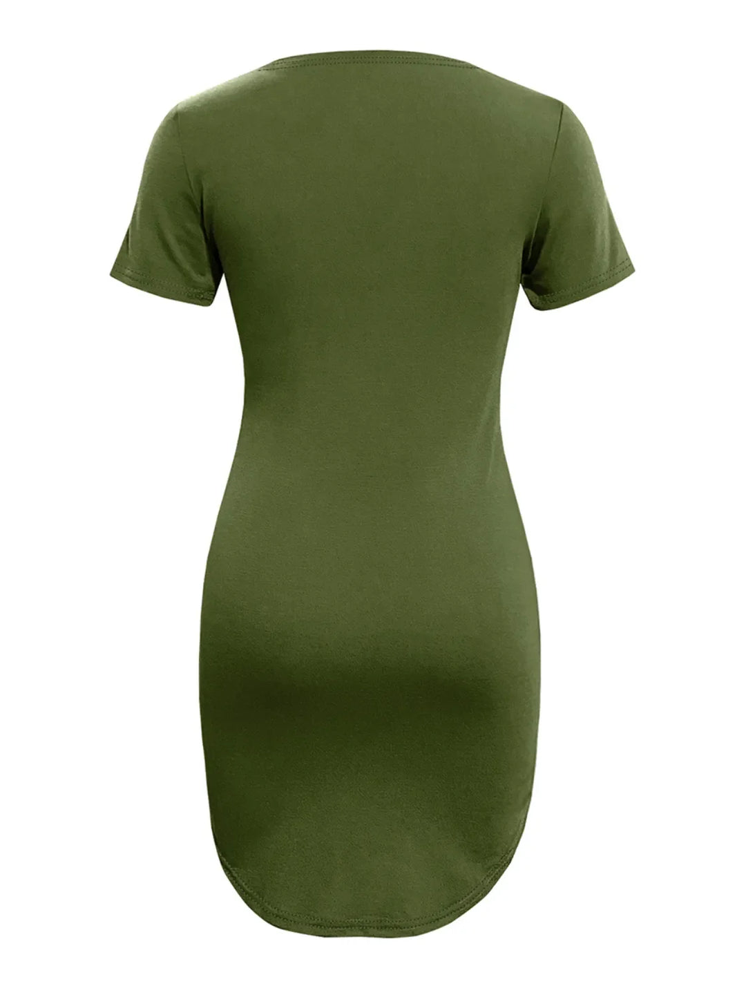 Round Neck Short Sleeve Mini Tee Dress