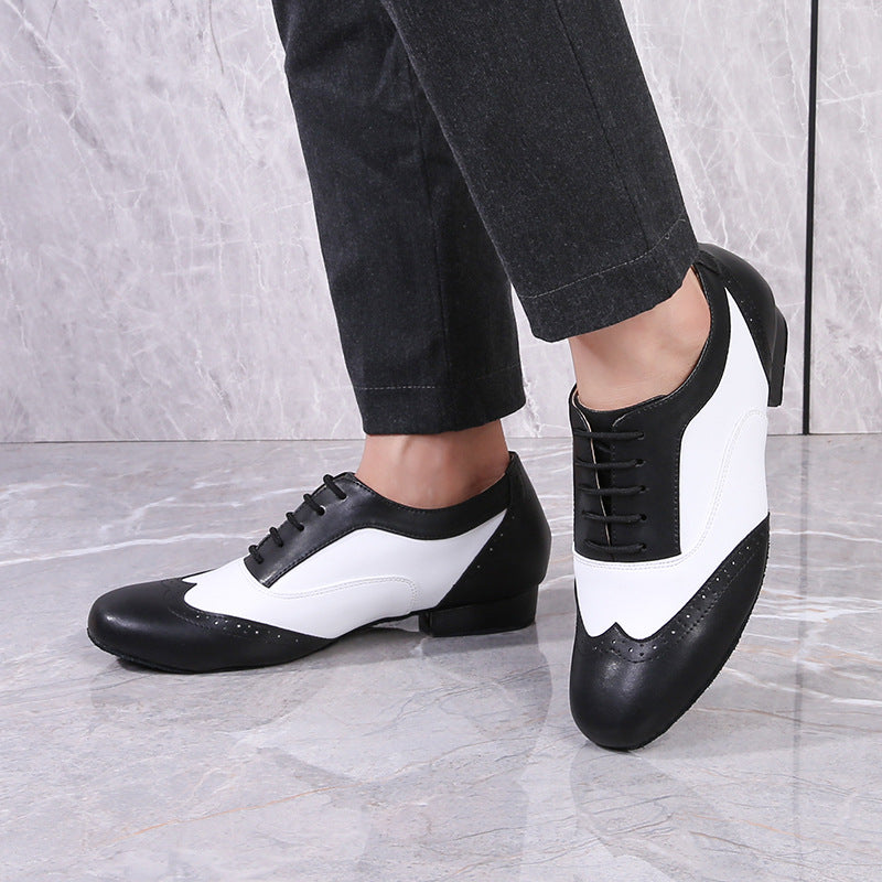 Leather Ballroom For Square Dancing And Latin Dancingsoft-soled Dance Shoes For Adults