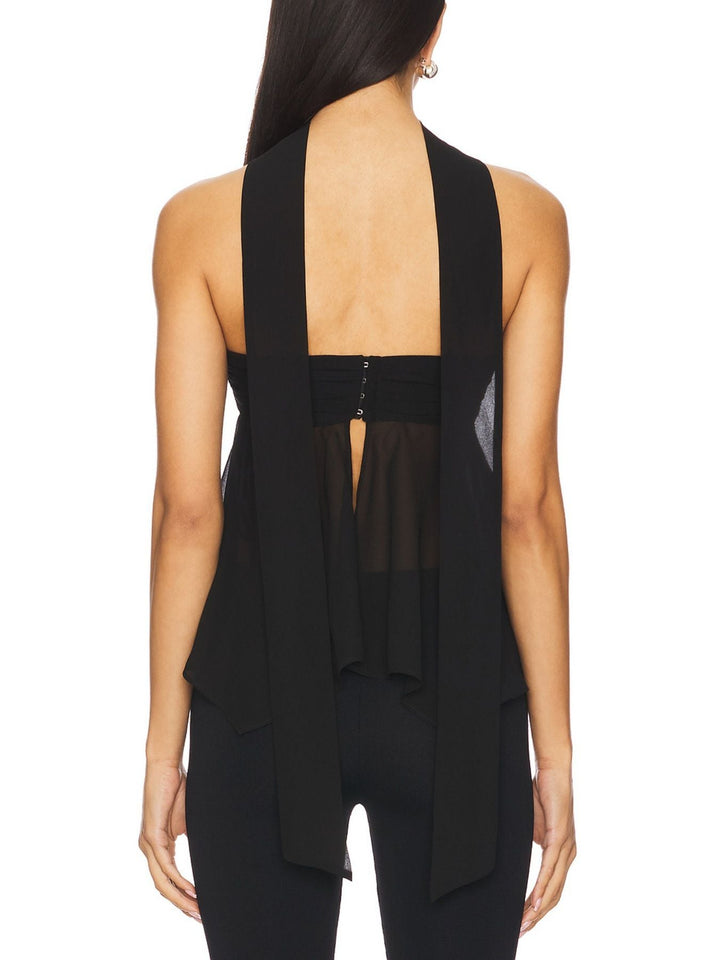 Sheer Tube Top with Scarf