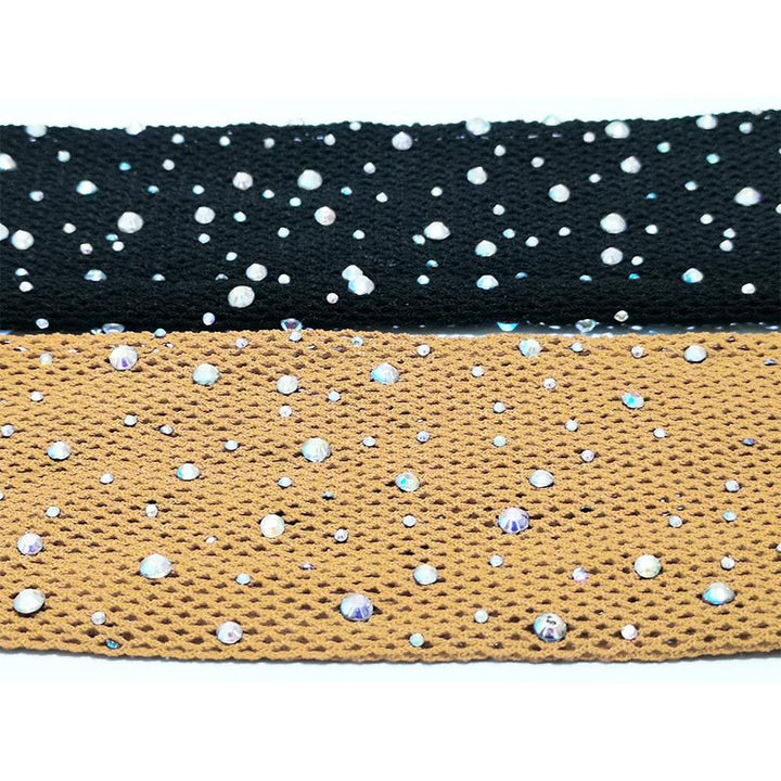 Women's Fishnet Tights With Hot-fixed Rhinestones And Colored Crystal Accents