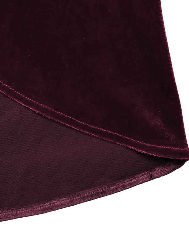 Side Tied Velvet Skirt