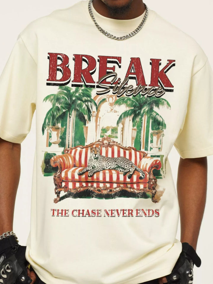 Men's Graphic Round Neck Oversized T-Shirt