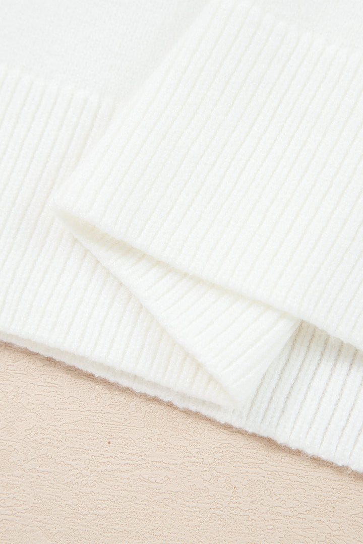 White MERRY Letter Pattern Christmas Raglan Sleeve Sweater