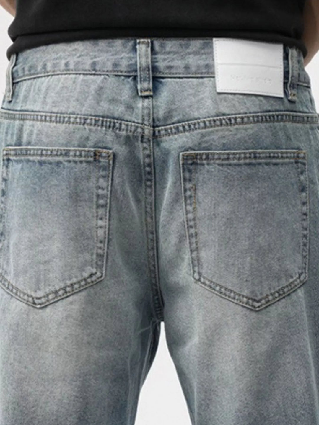 Men's Washed Wide Leg Jeans