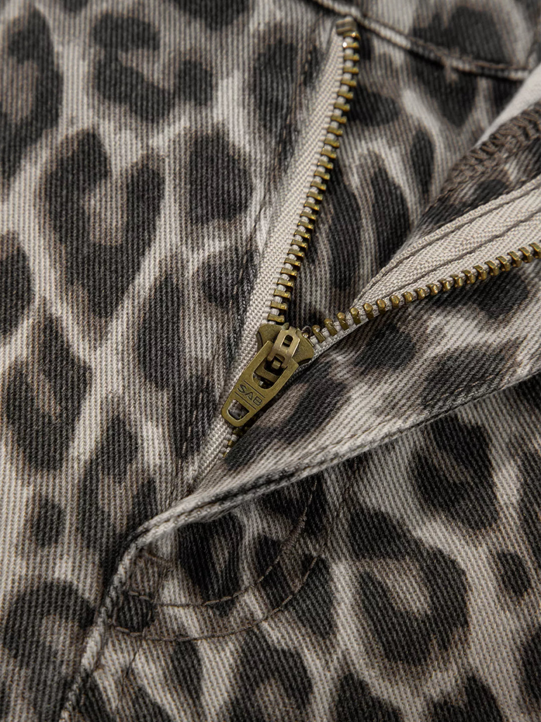 Leopard Straight Loose Leg Jeans