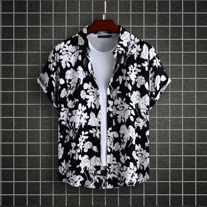 Men's Plus Size Printed Short Sleeve Casual Shirt