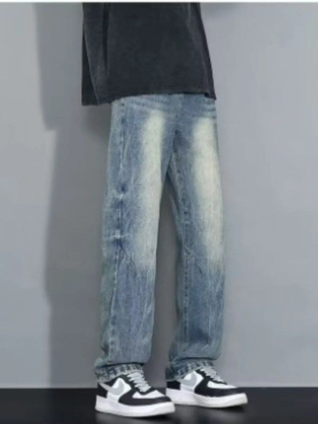 Men's Full Size Wash Loose Fit Jeans Plus Size