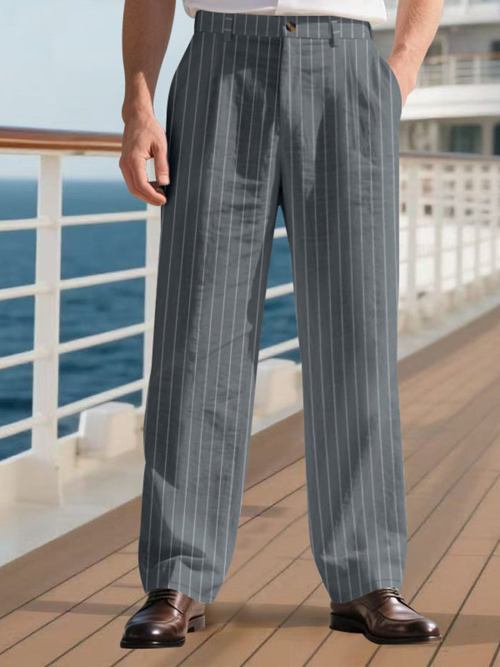 Men's Full Size Striped Wide Leg Pant Plus Size