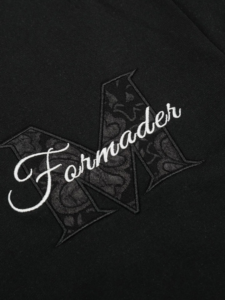 Men's Round Neck Embroidered Letter T-Shirt