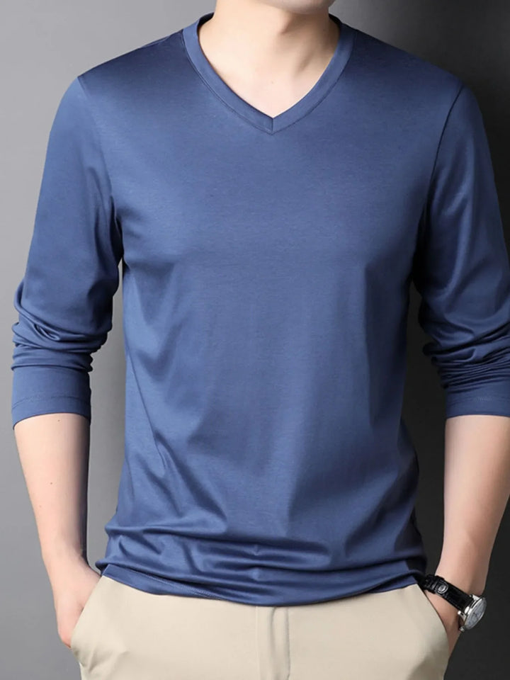 Men's V-Neck Long Sleeve T-Shirt