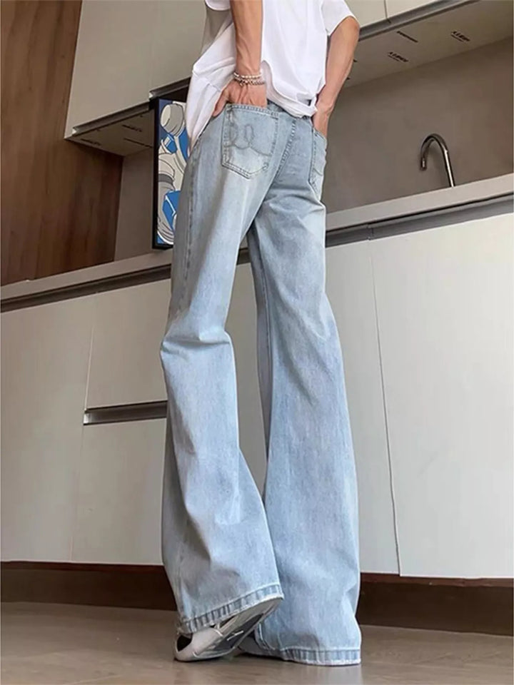Men's Full Size Vintage Flare Leg Jeans Plus Size