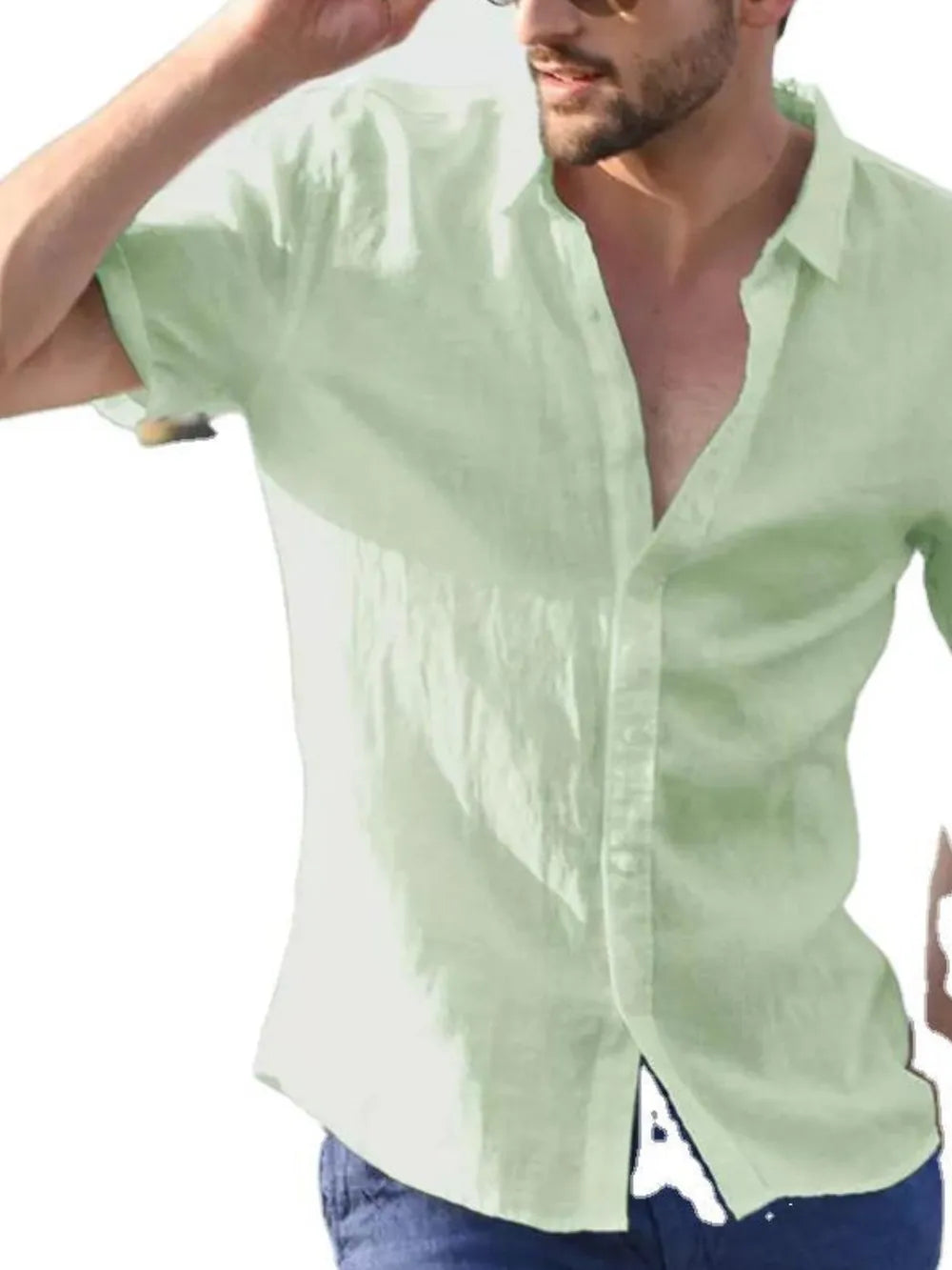 Men's Full Size Button Down Short Sleeve Shirt Plus Size