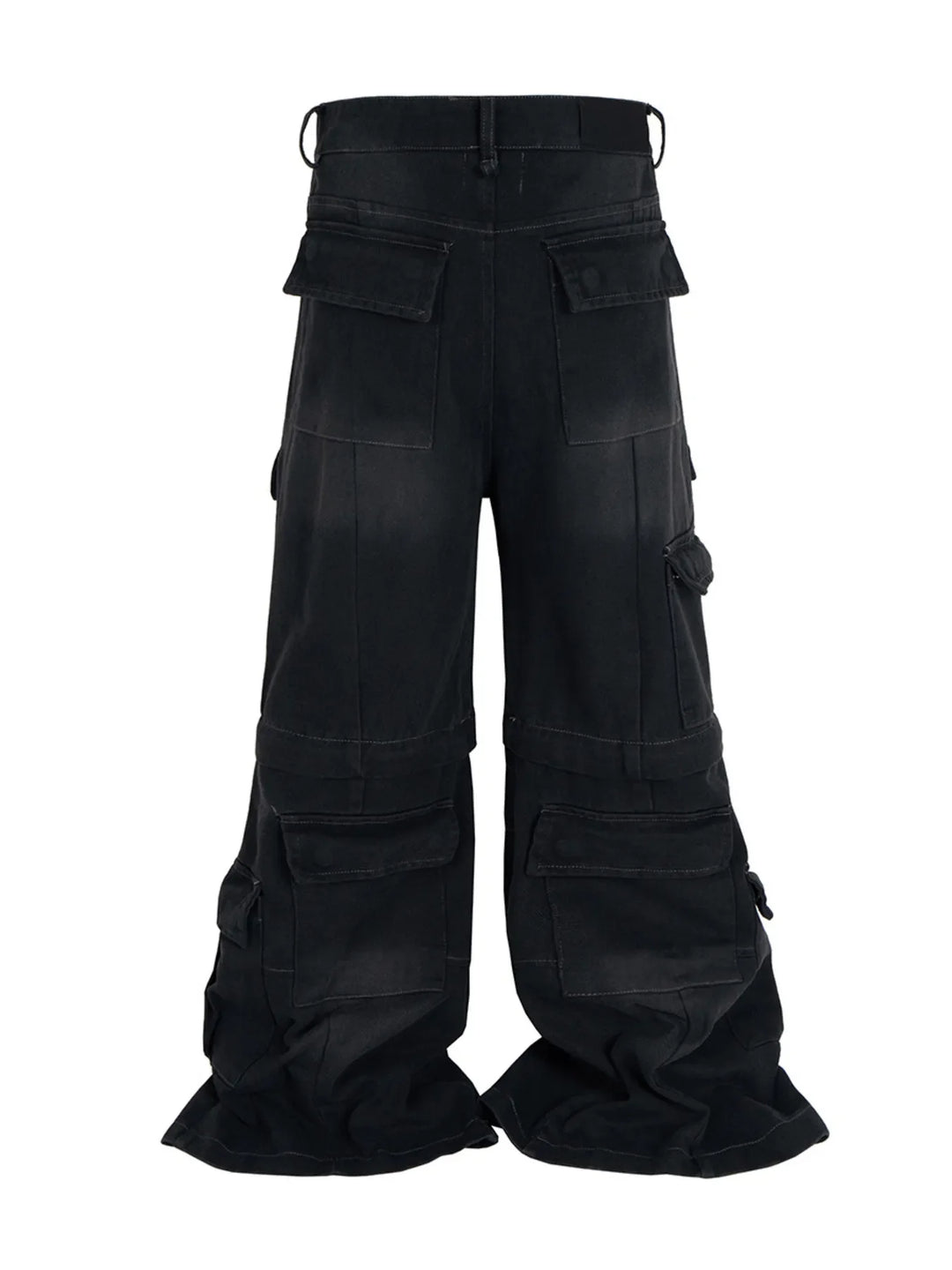 Men's Wide Leg Detachable Cargo Jeans with Multi-Pockets