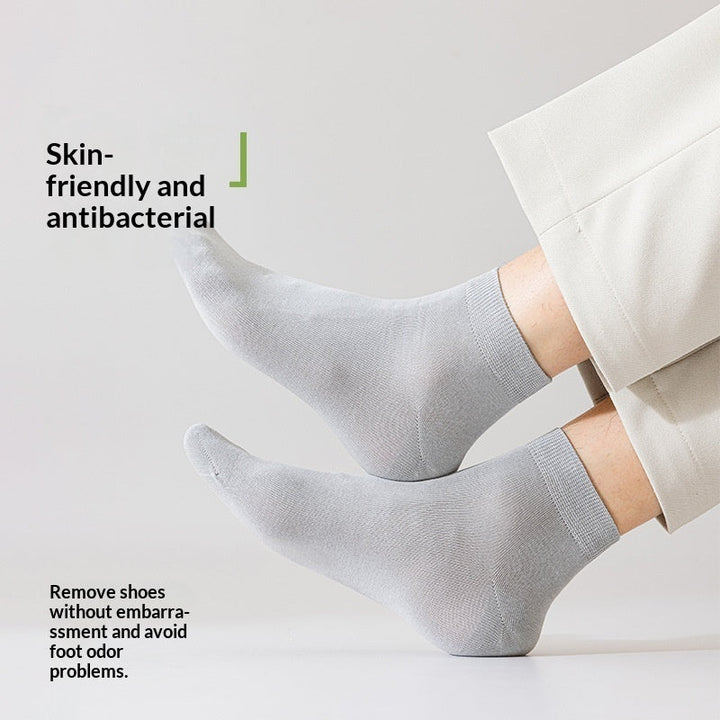 Men's Pure Cotton Odor-Resistant Sweat-Absorbent Mid-Calf Socks For Summer
