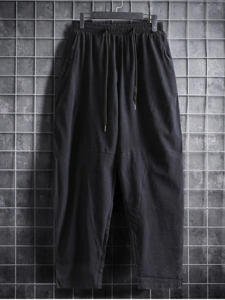 Men's Plus Size Drawstring Wide Leg Pants